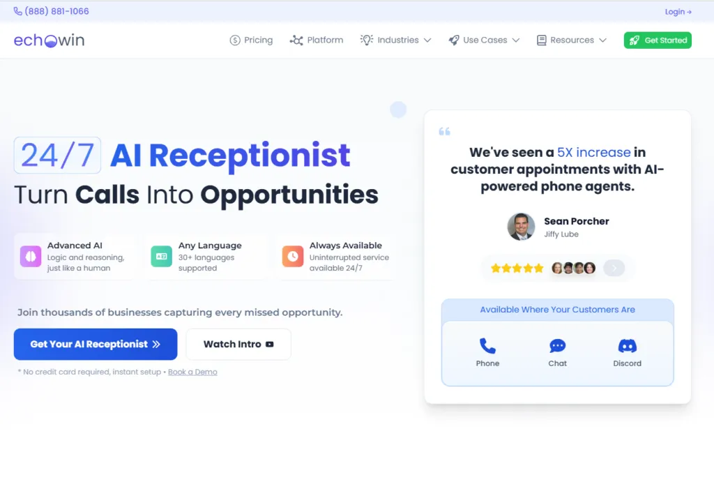 Скріншот Echowin AI